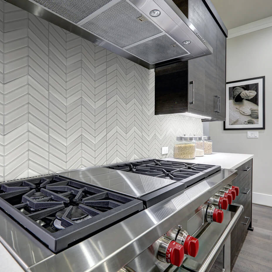 glass tile backsplash