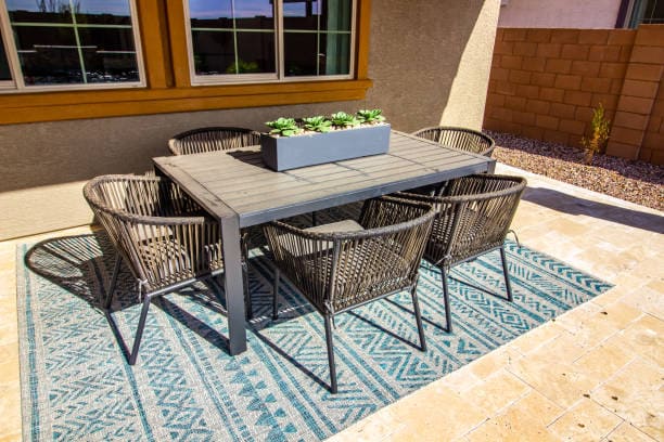 outdoor living area with rug
