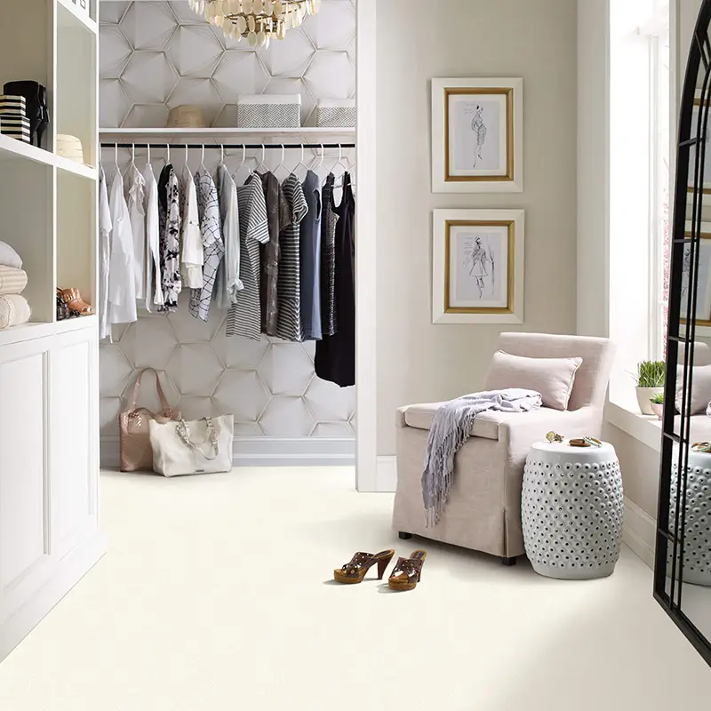 light colored floors in a small room 