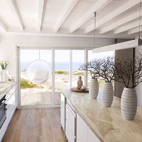 warm colored countertop in a kitchen 