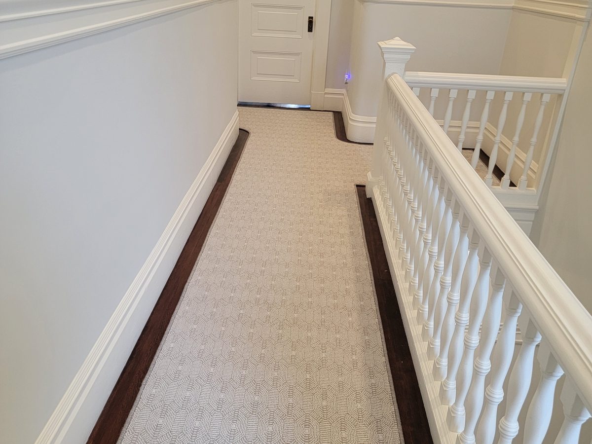 Hallway and stairs in Karastan DewBury carpet